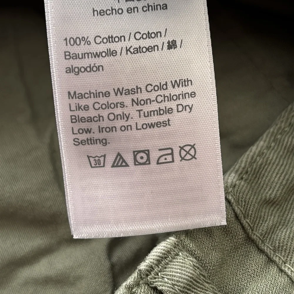 J. Crew Olive Green High-Waist Utility Patchwork Shorts